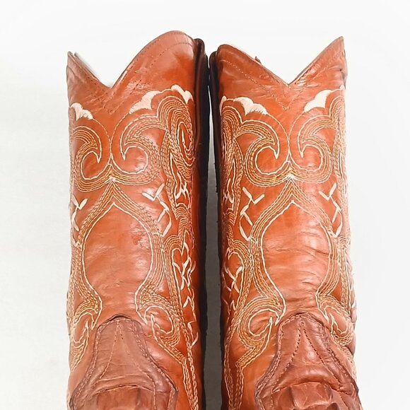 Borrego Caiman Belly Cowboy Boots MX 25.5 / US 8.5 Exotic Western VGUC - Picture 14 of 16